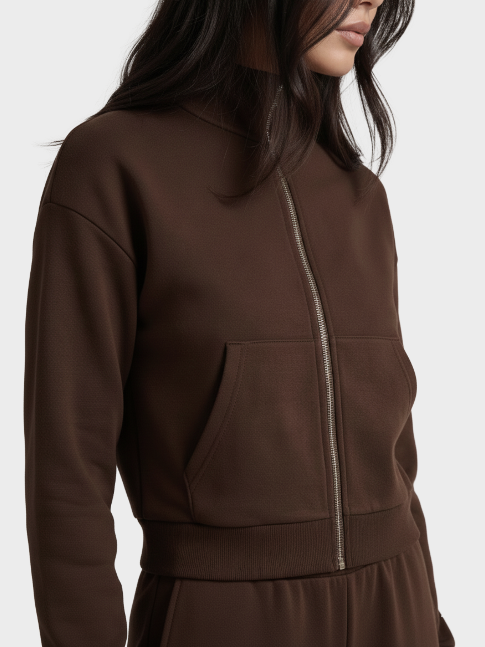 Dik Yaka Fermuarlı Eşofman Üstü Hırka