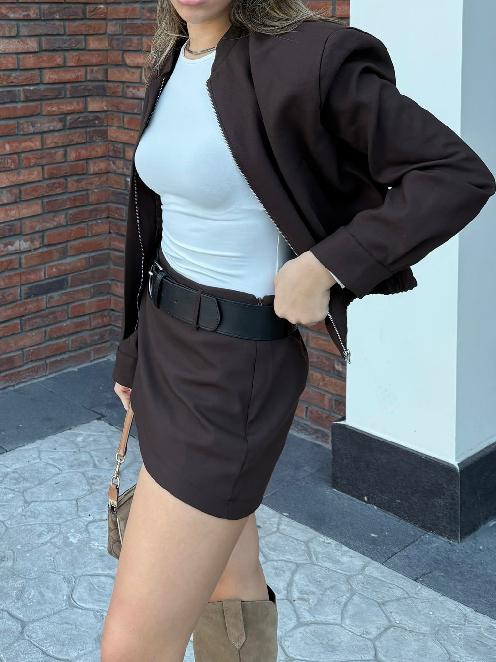 Şort Etek ve Bomber Ceket Takım