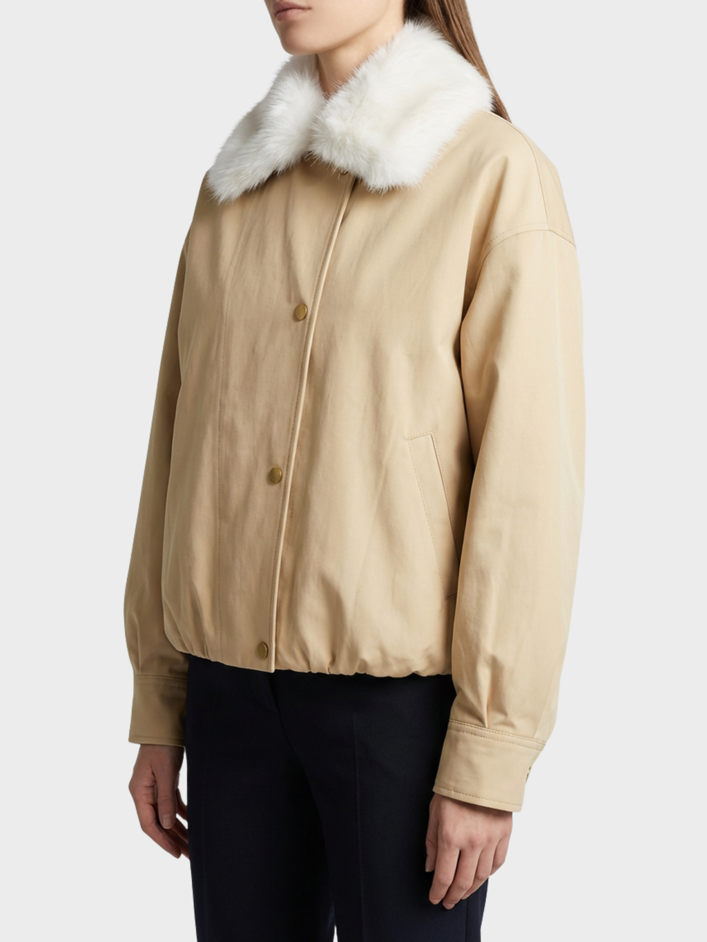 Yakası Kürklü Bomber Ceket Mont