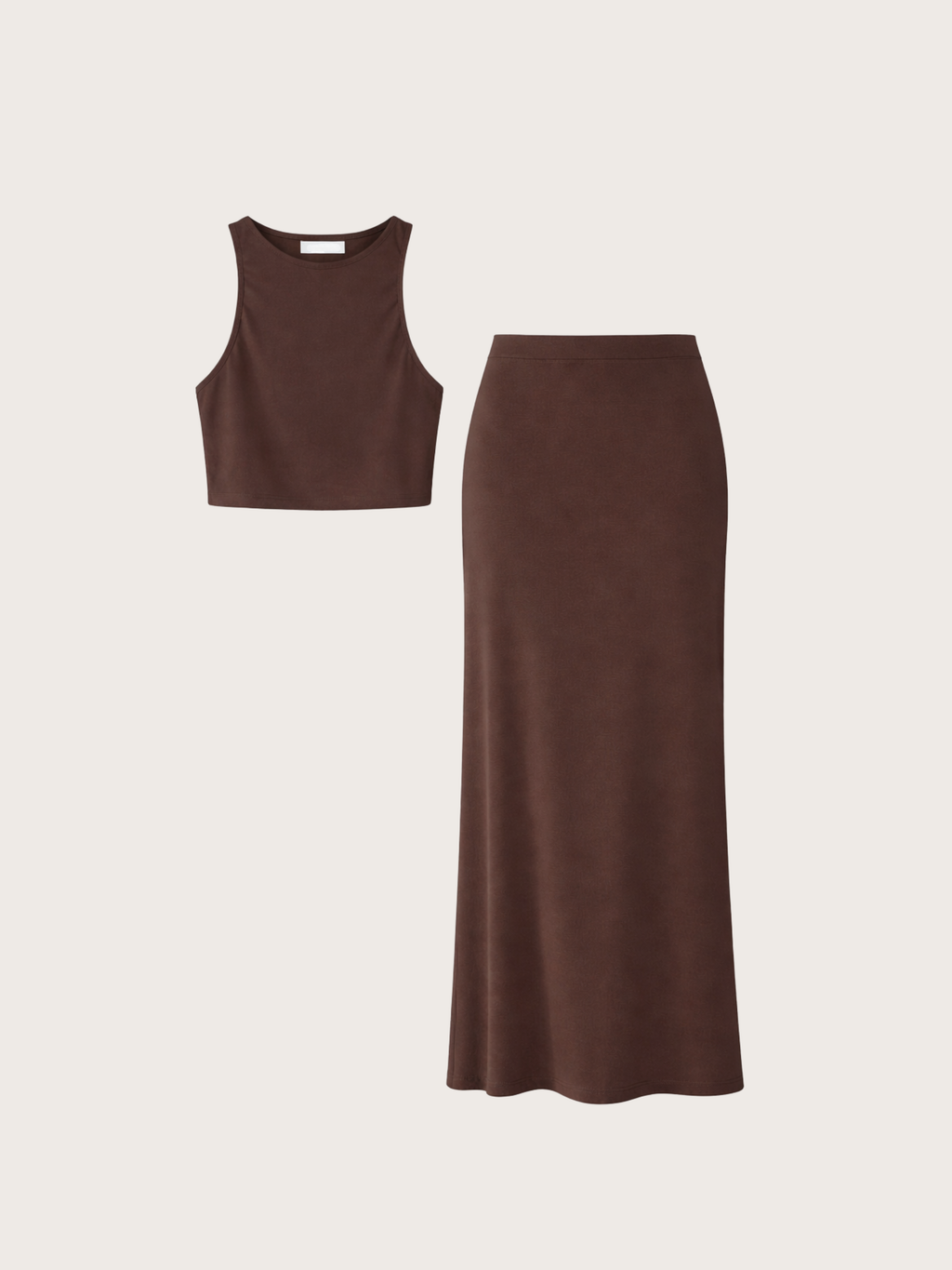 Modal Maxi Etek Crop Bluz Takım