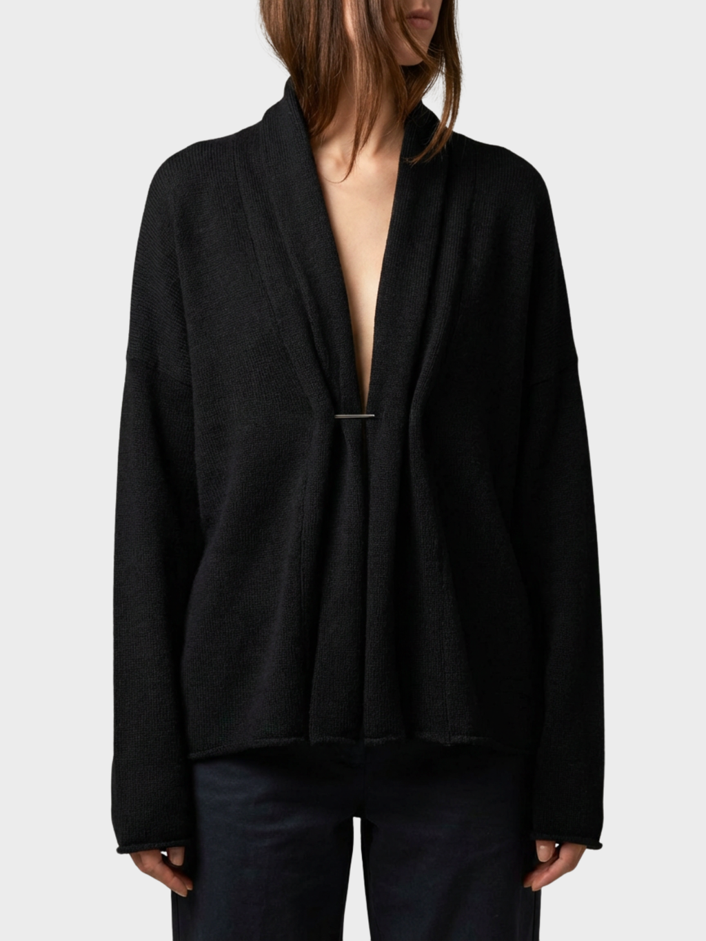 Önü Tokalı Triko Hırka