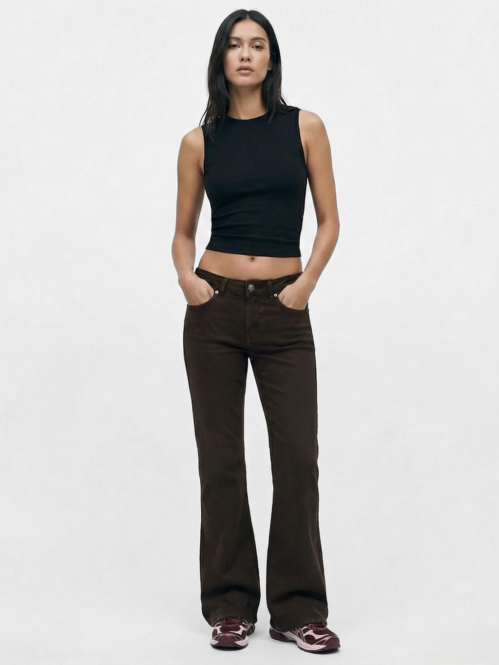 Flared Kahverengi Denim Pantolon