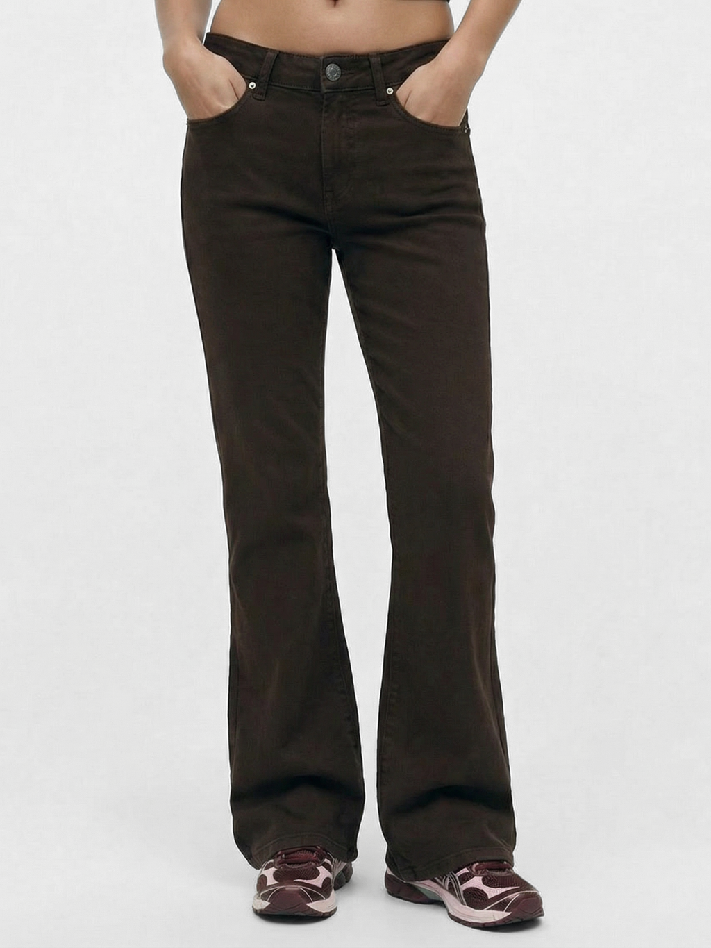 Flared Kahverengi Denim Pantolon