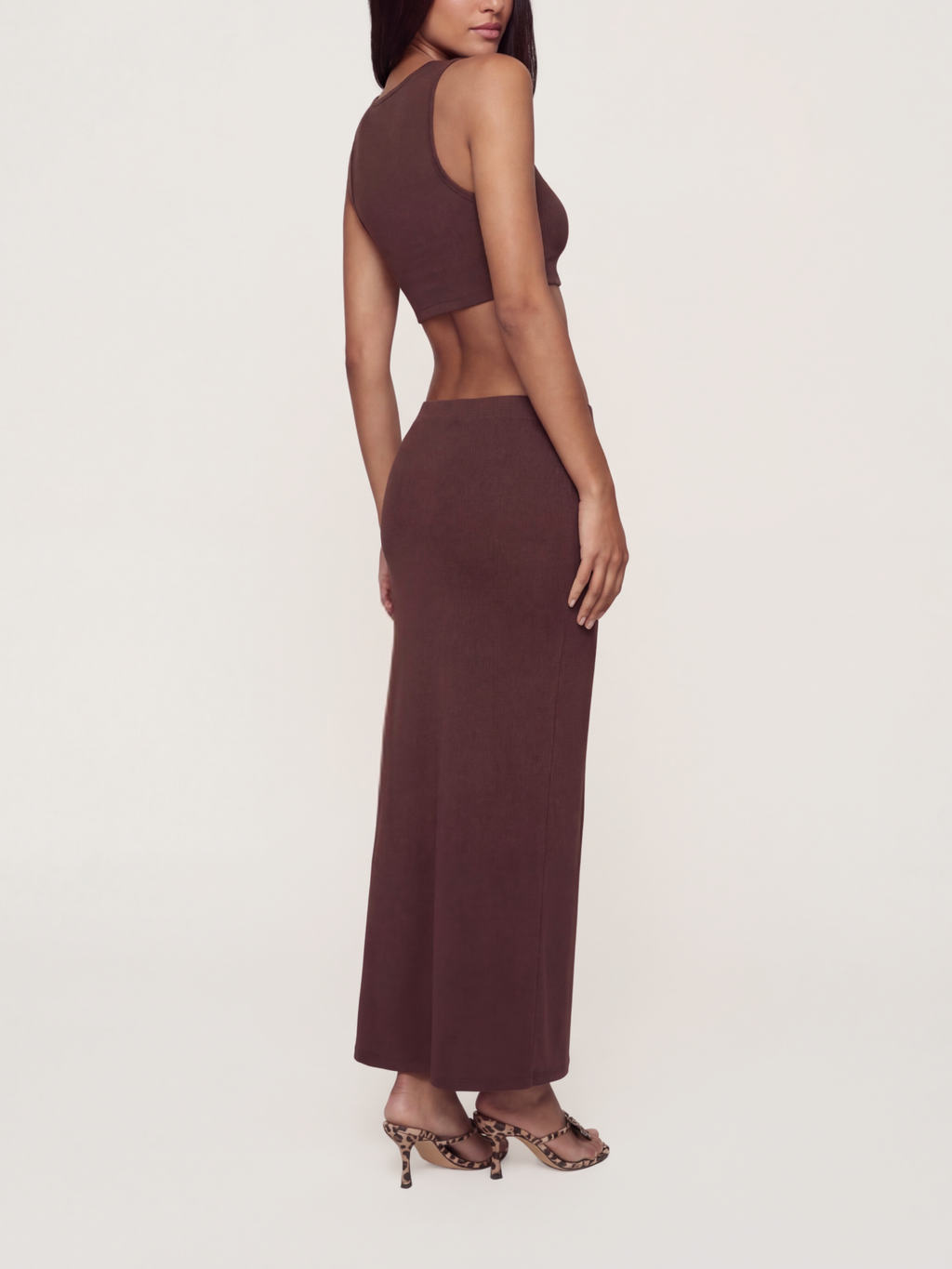 Modal Maxi Etek Crop Bluz Takım