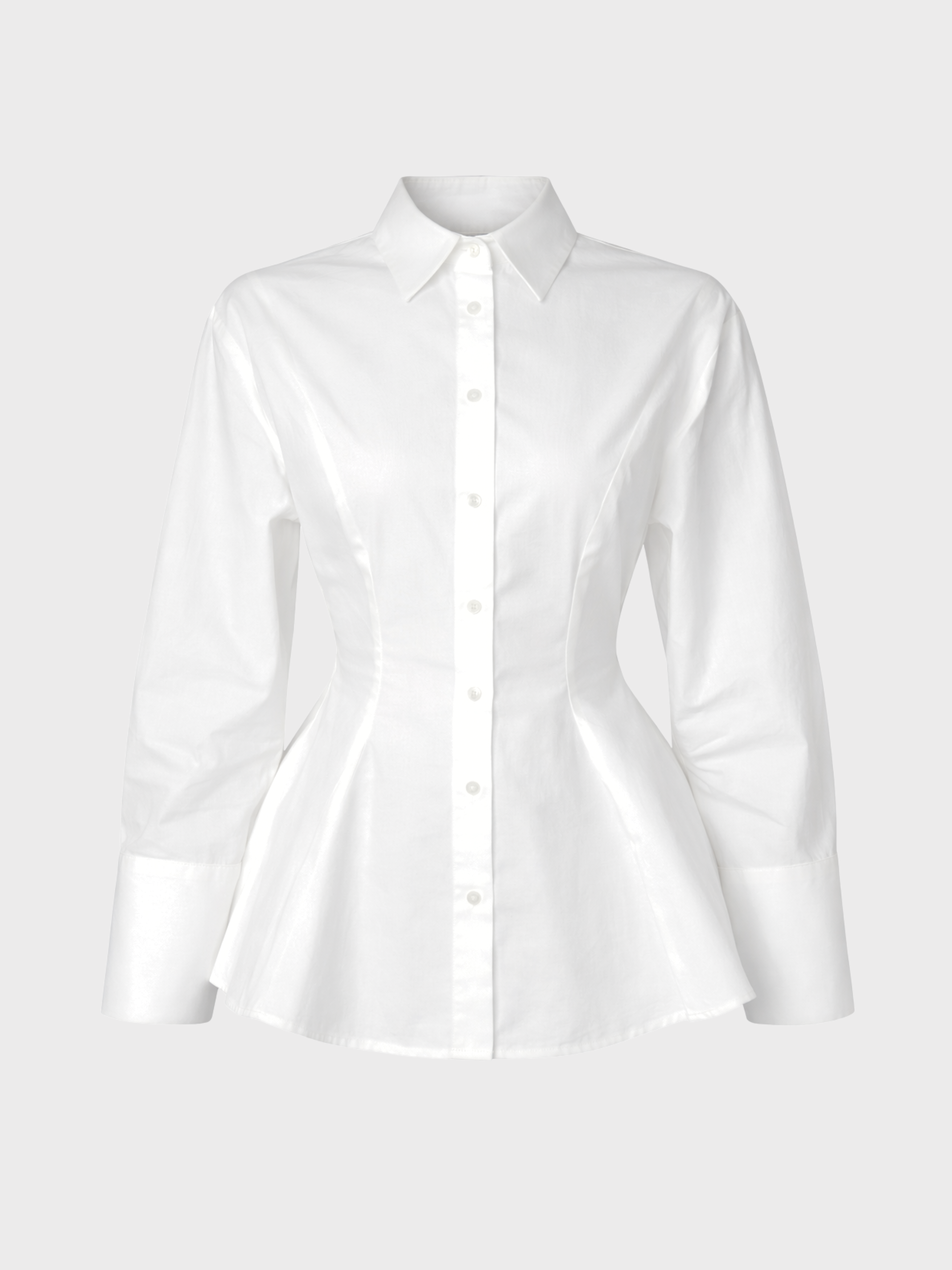 Bele Oturan İspanyol Kol Poplin Gömlek