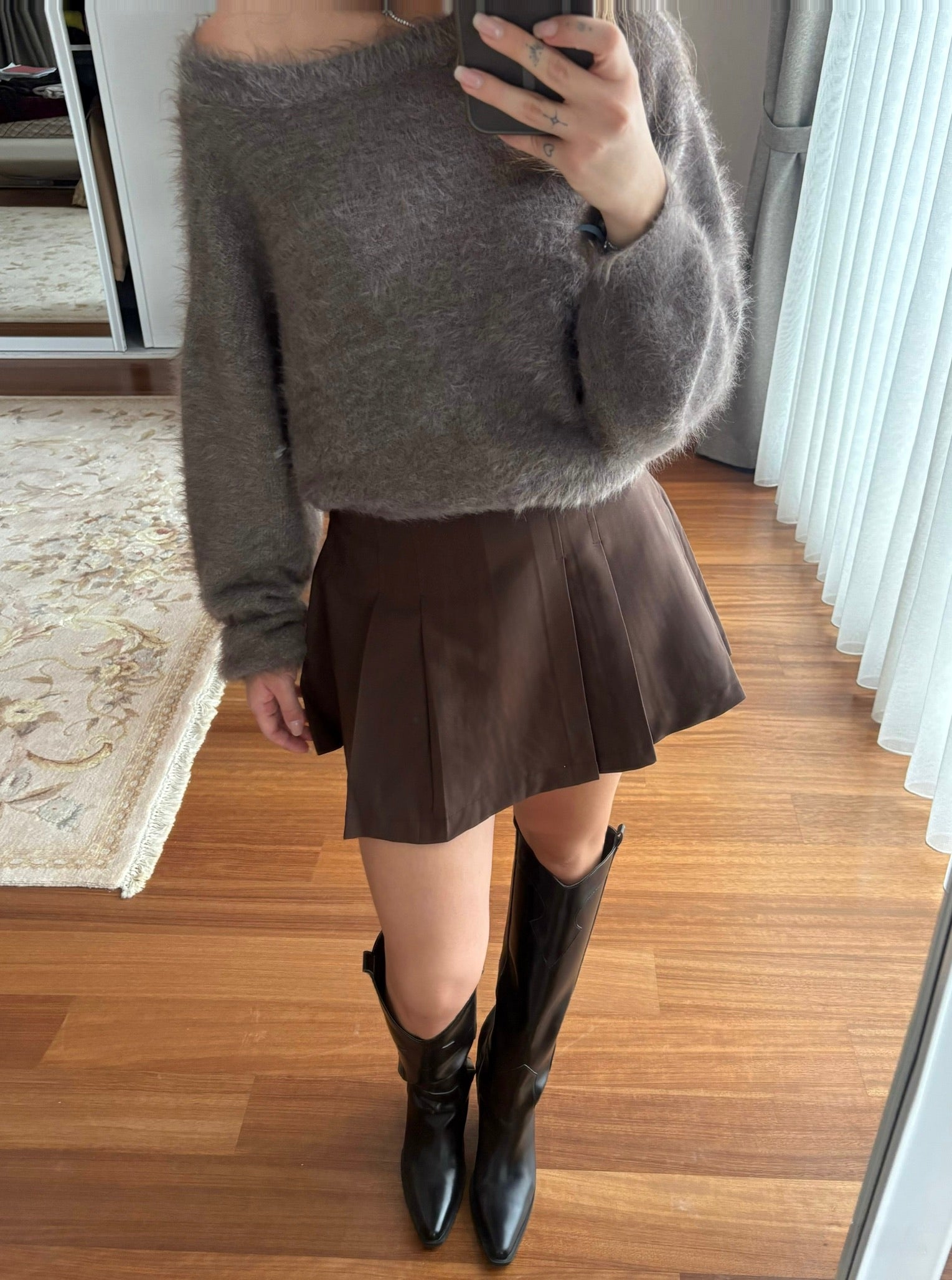 Pileli Mini Şort Etek