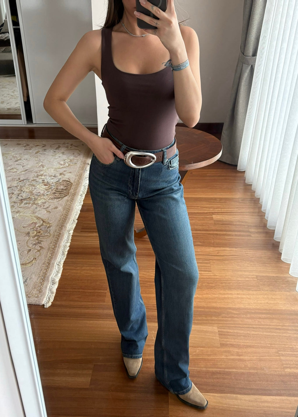 Likralı Wide Leg Jeans