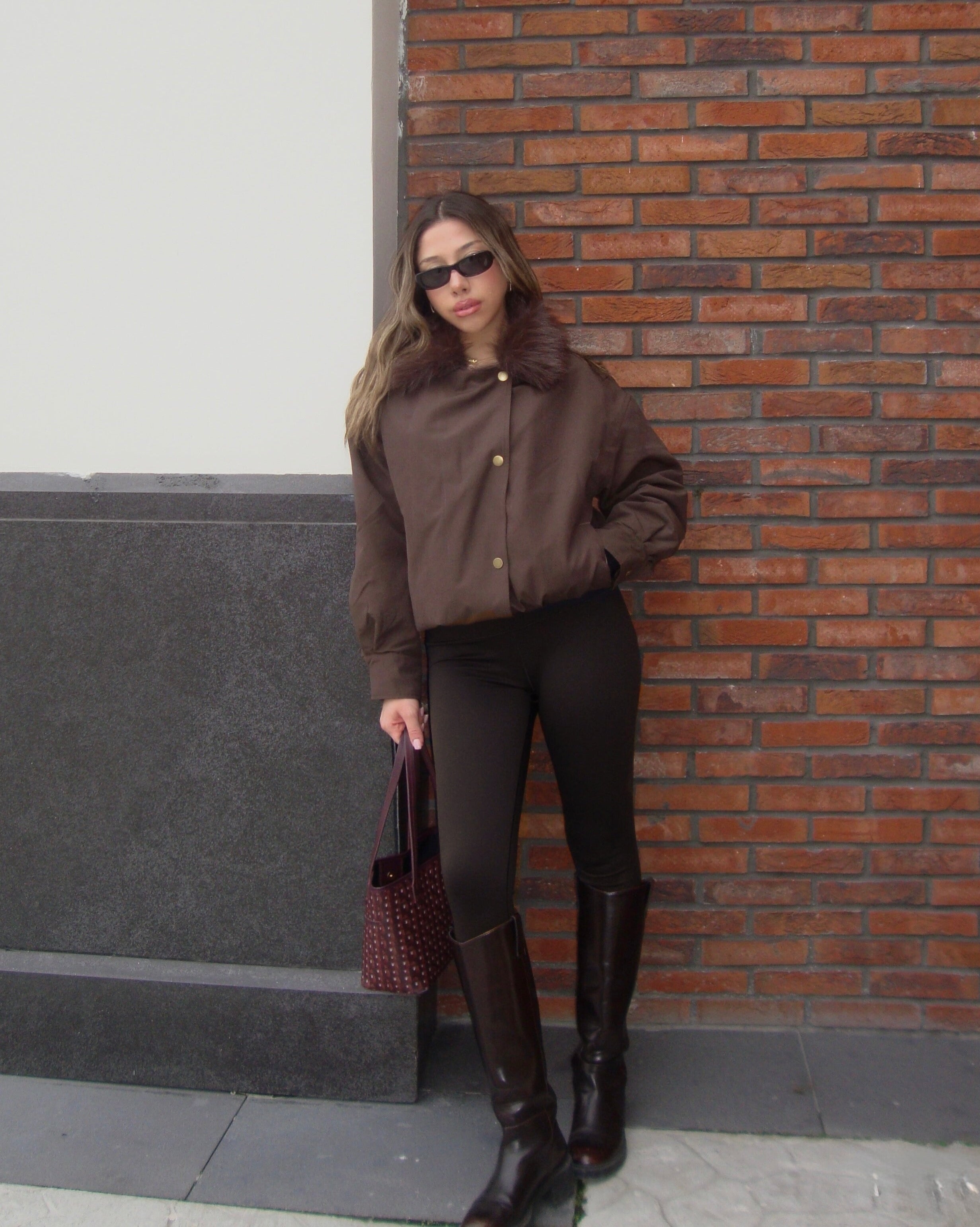 Yakası Kürklü Bomber Ceket Mont