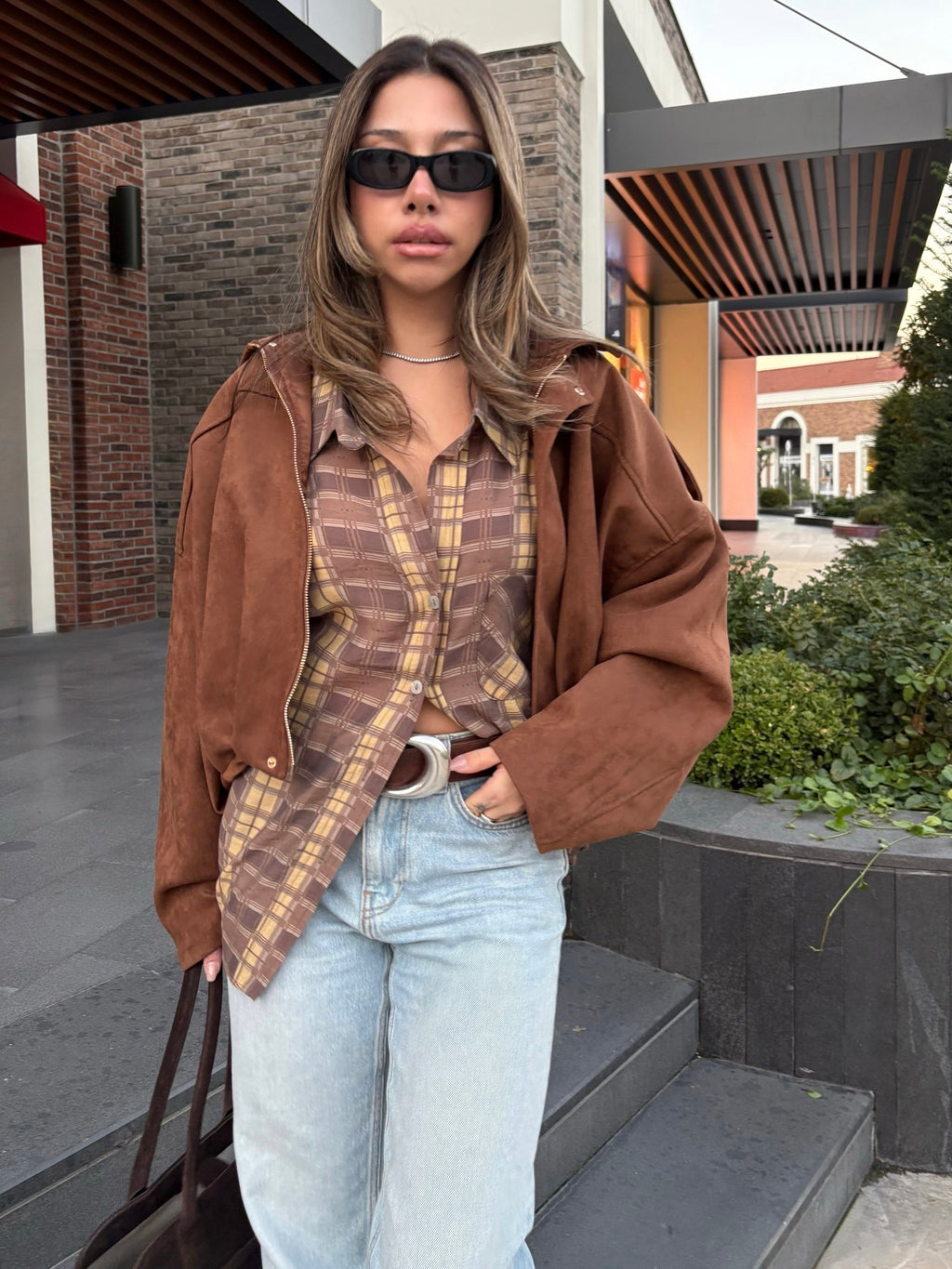 Baskılı Oversize Gömlek