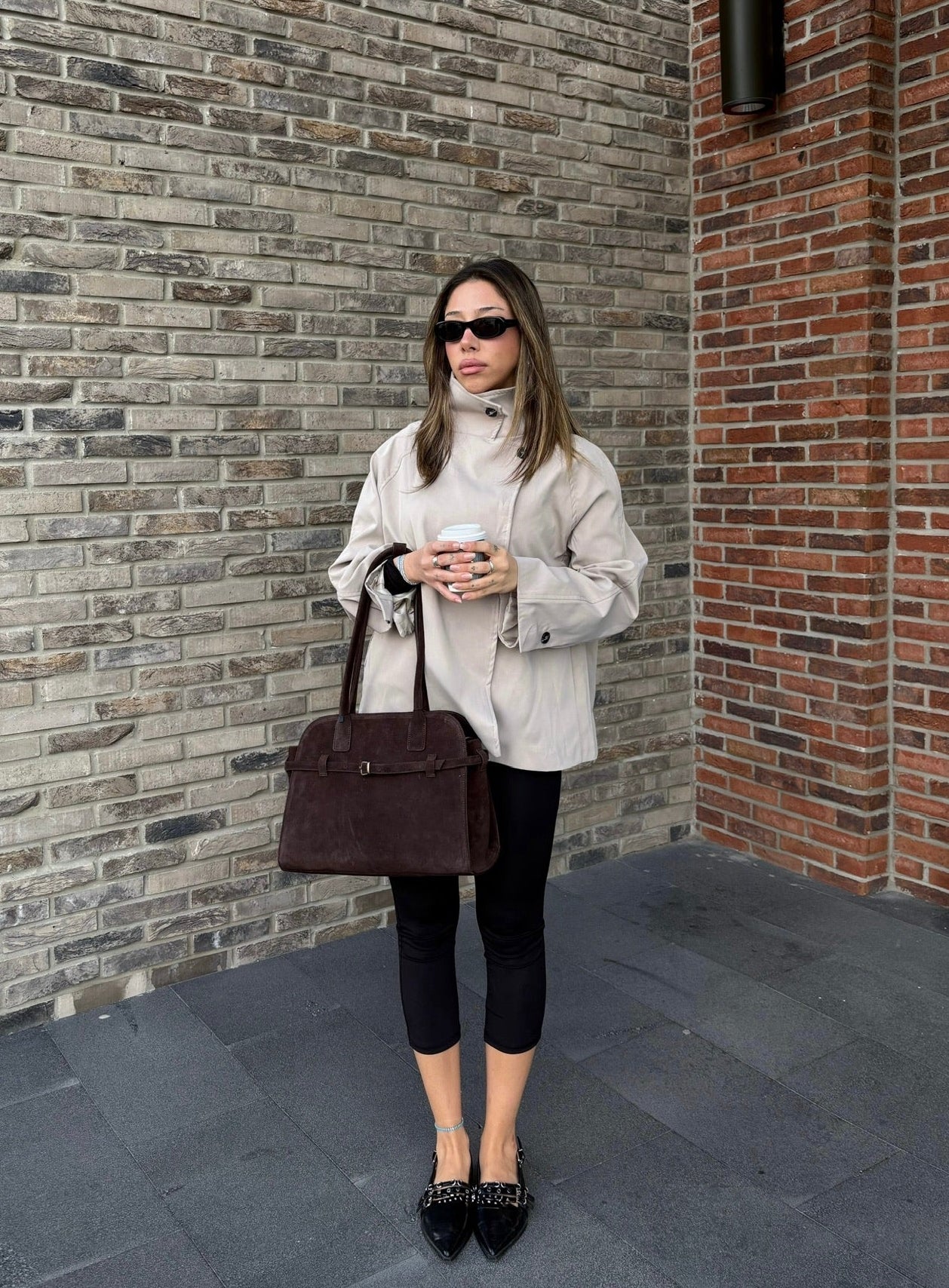 Dik Yaka Kısa Trençkot