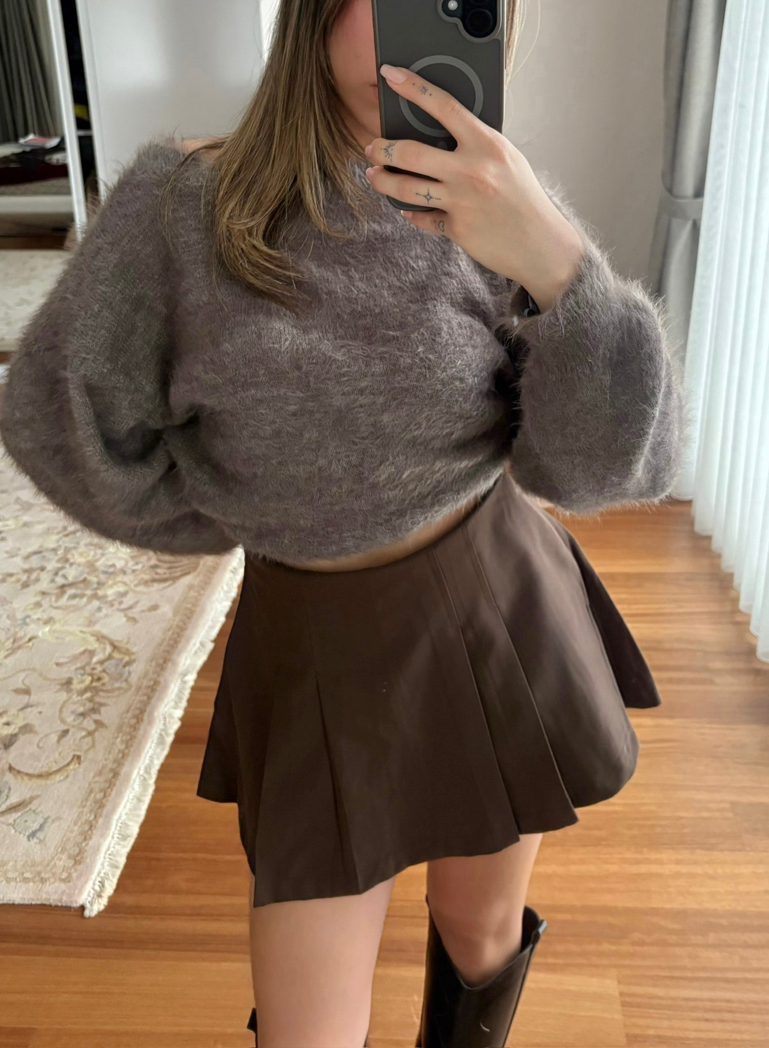 Pileli Mini Şort Etek