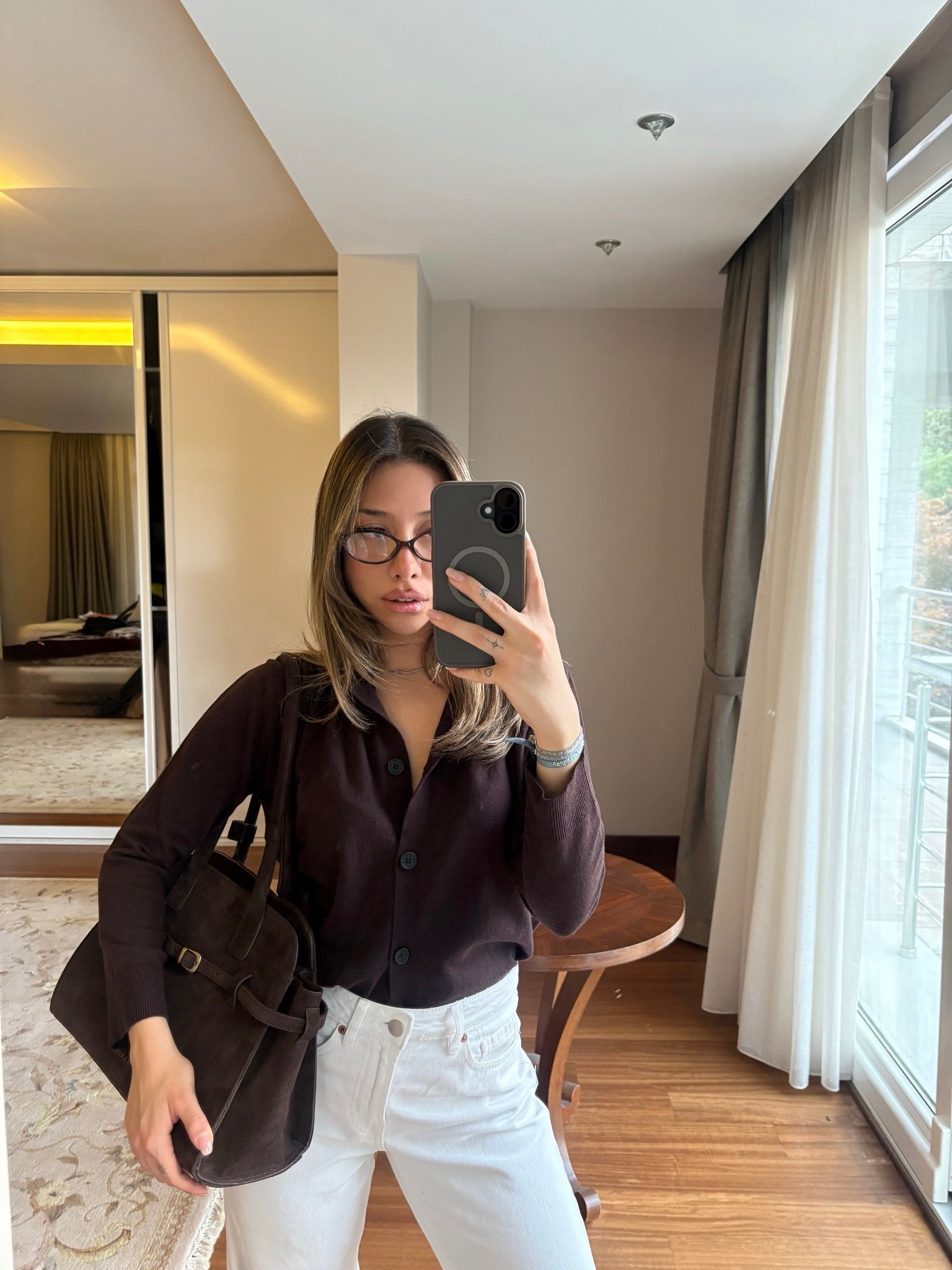 Düğmeli Triko Hırka