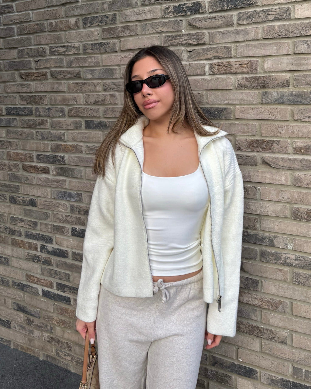 Triko Çift Fermuarlı Hırka