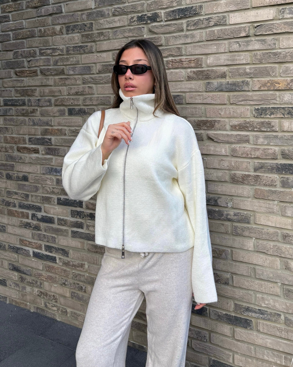 Triko Çift Fermuarlı Hırka