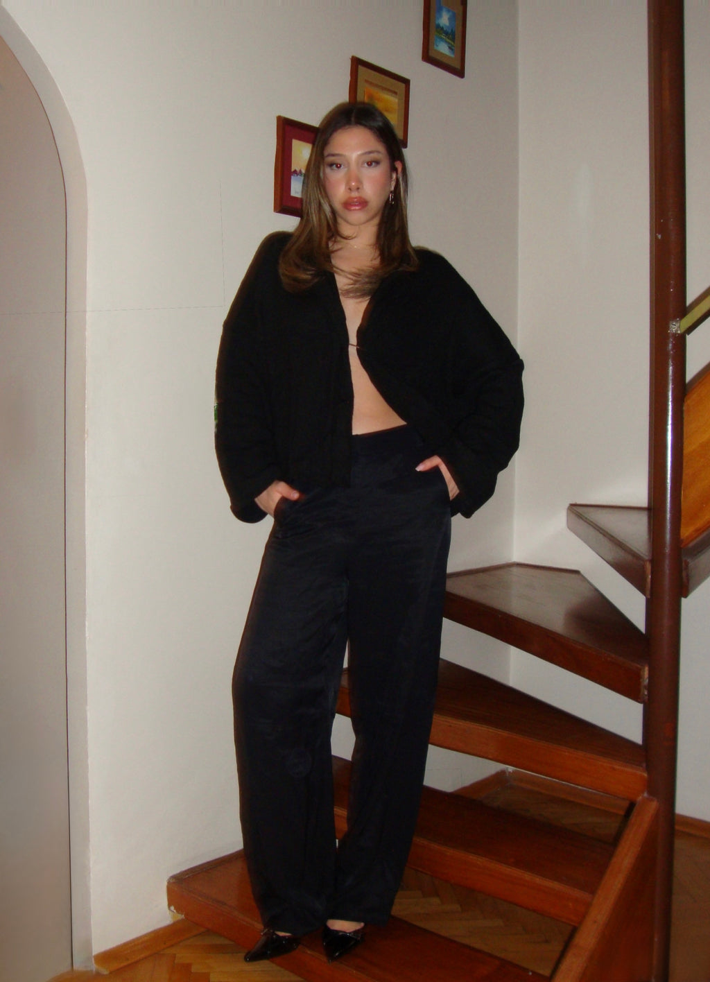 Önü Tokalı Triko Hırka