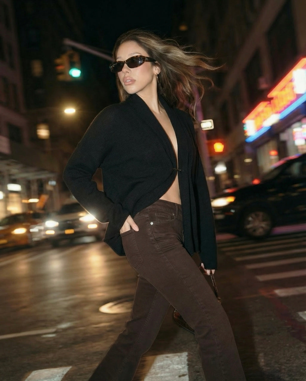 Önü Tokalı Triko Hırka