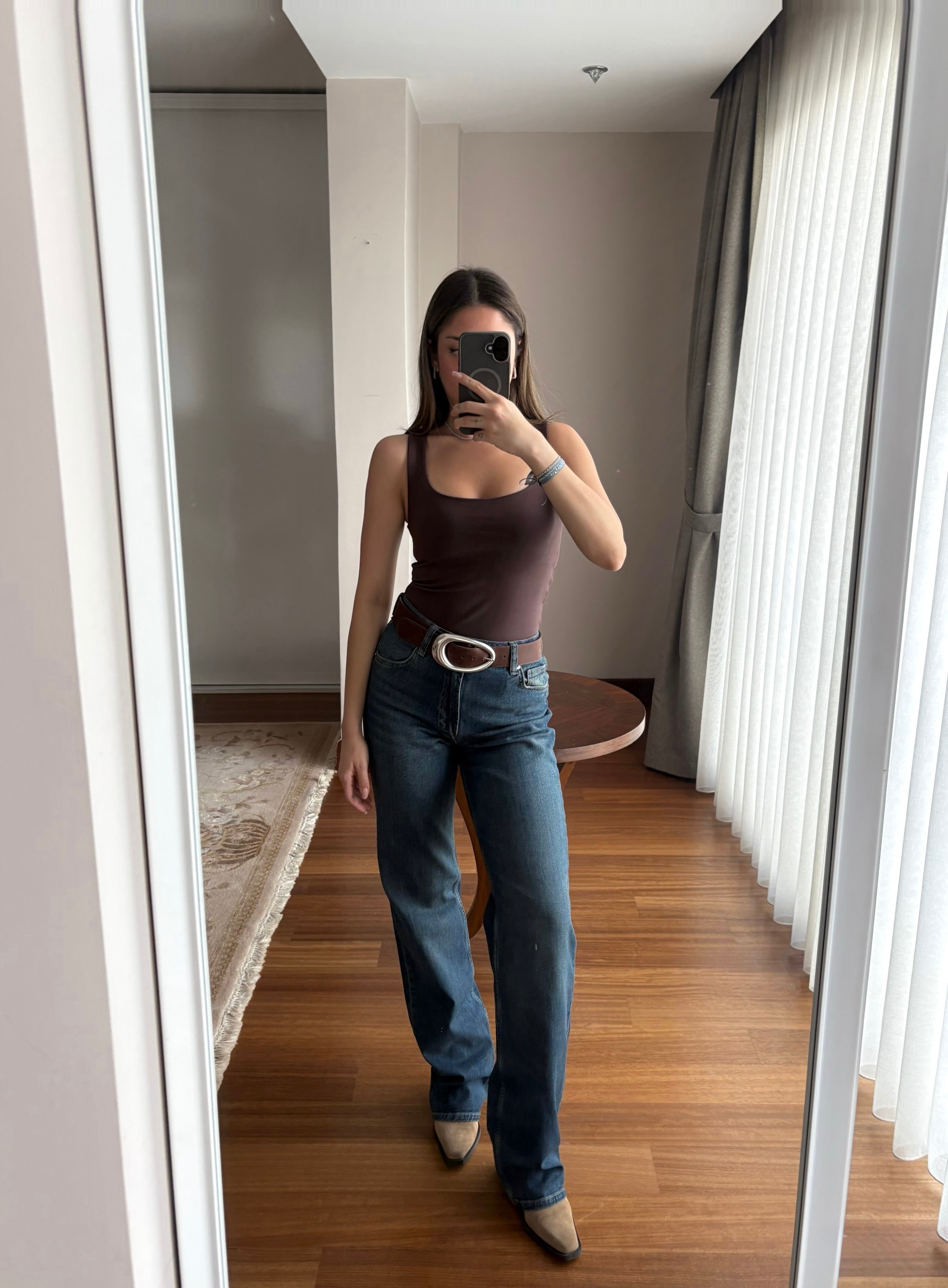 Likralı Wide Leg Jeans