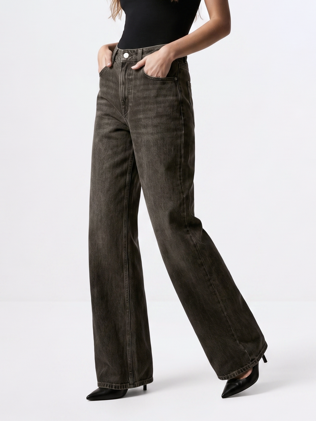 Yüksek Bel Wide Leg Jeans