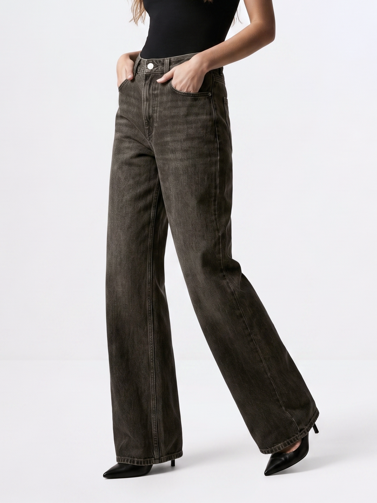Yüksek Bel Wide Leg Jeans