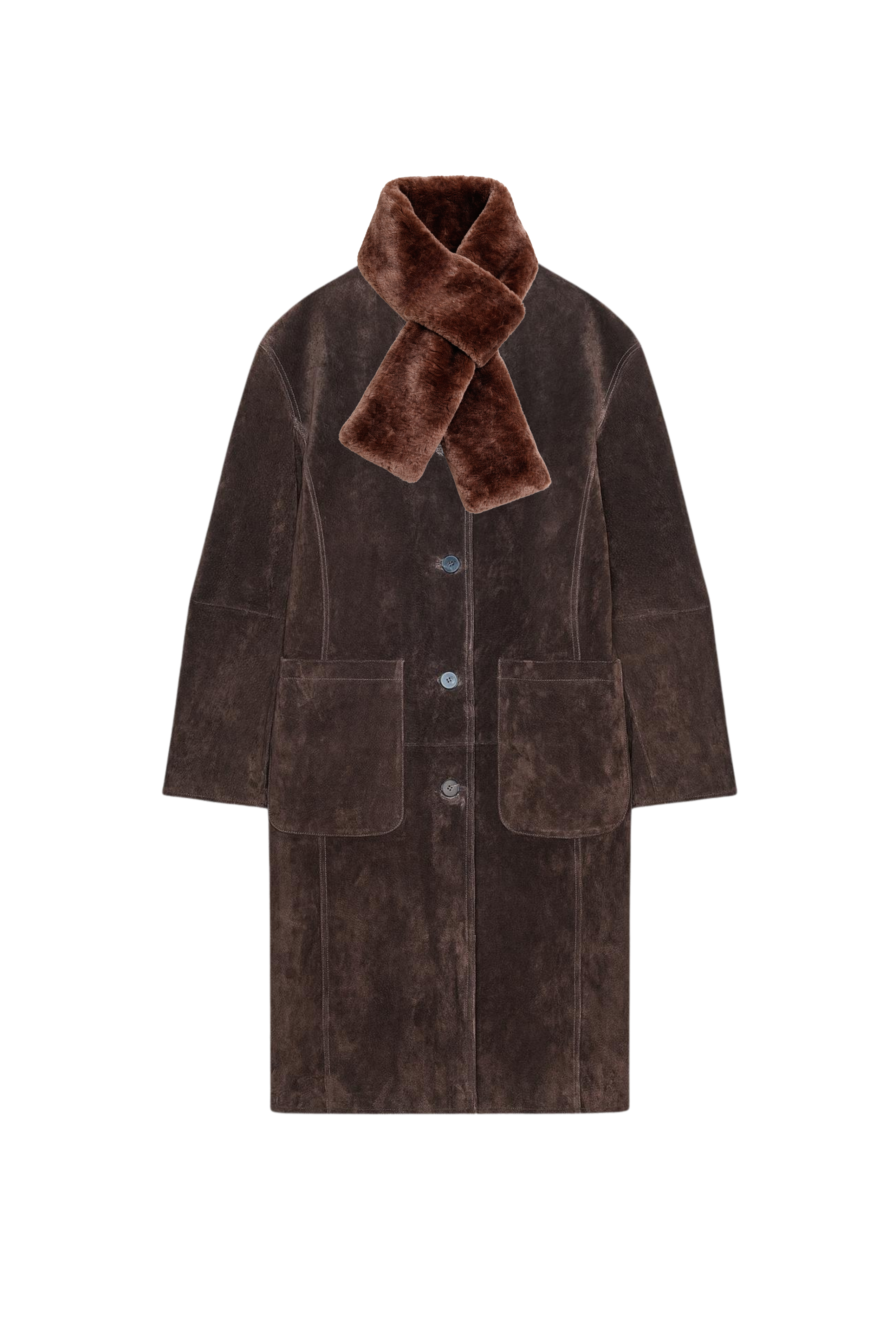 Güderi Dokulu Kaban ve Suni Kürk Şal