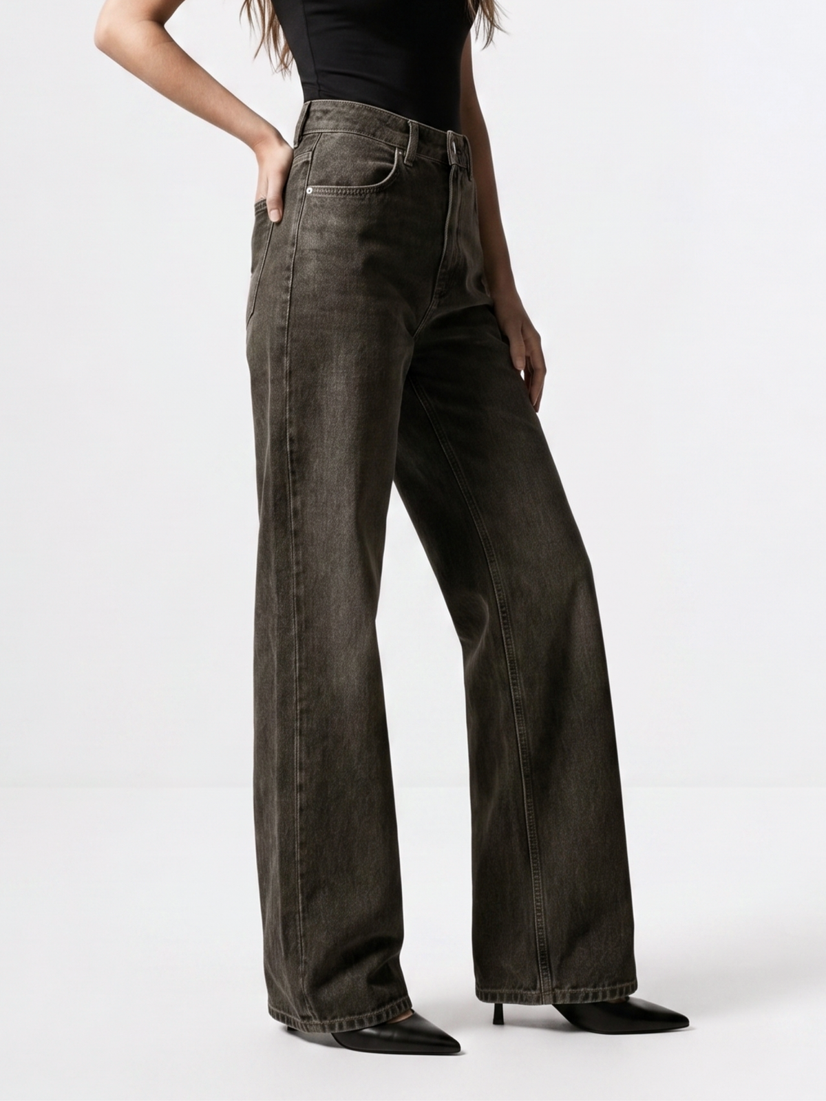 Yüksek Bel Wide Leg Jeans